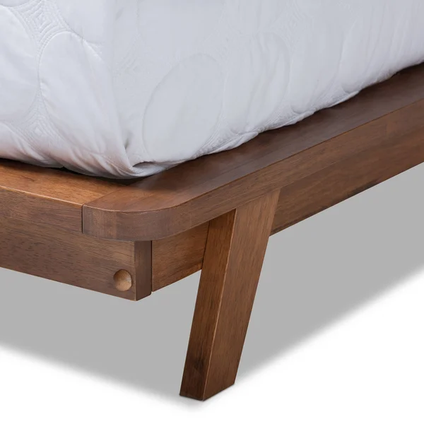 Baxton Studio Sante Light Beige Fabric Upholstered Wood Queen Size Platform Bed