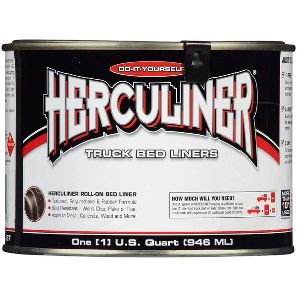 Herculiner Liquid Black Truck Bed Liner for 6 Foot Bed - 1 Quart (2 Pack)