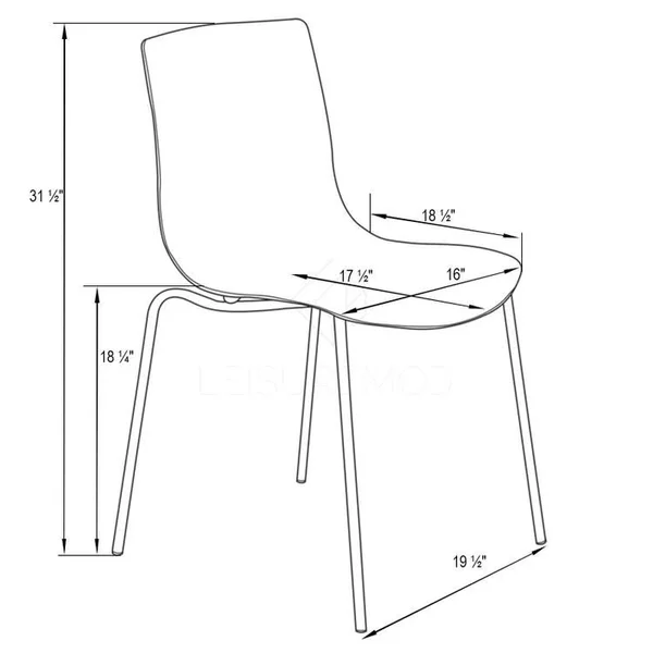 LeisureMod Astor Modern Dining Chair Clear