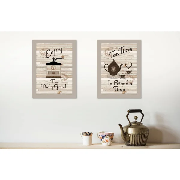 Enjoy Tea Time 2-Piece Vignette by Millwork Engineering Sand Frame