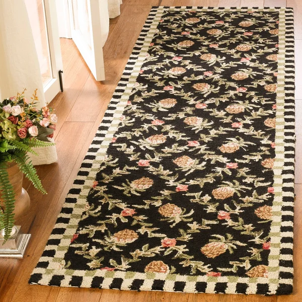 Safavieh Chelsea HK164A 4&0x22 x 4&0x22 Round Black, Ivory Area Rug