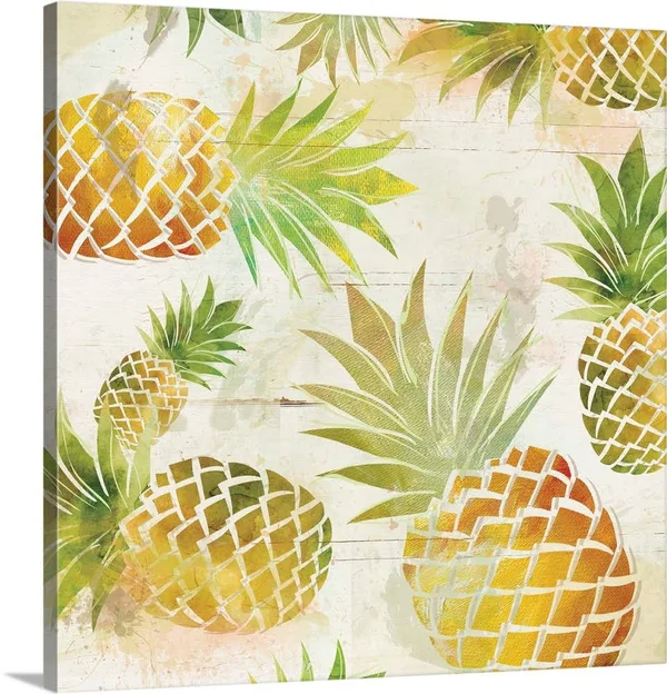 Pineapple Dance II, Large Solid-Faced Canvas Wall Art Print, Great Big Canvas