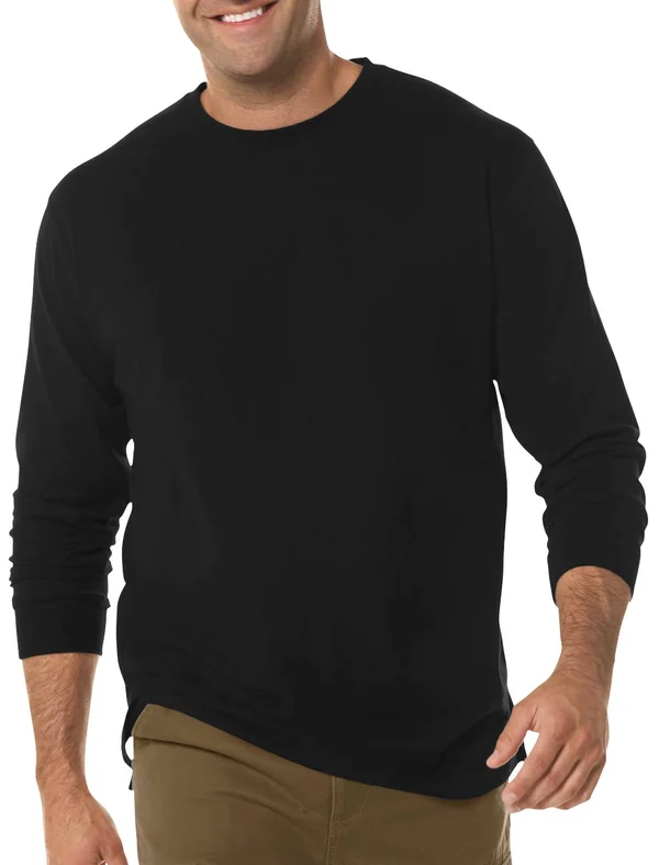 Harbor Bay Long-Sleeve No Pocket Wicking Crew - Men's, Size: 4XL, Black