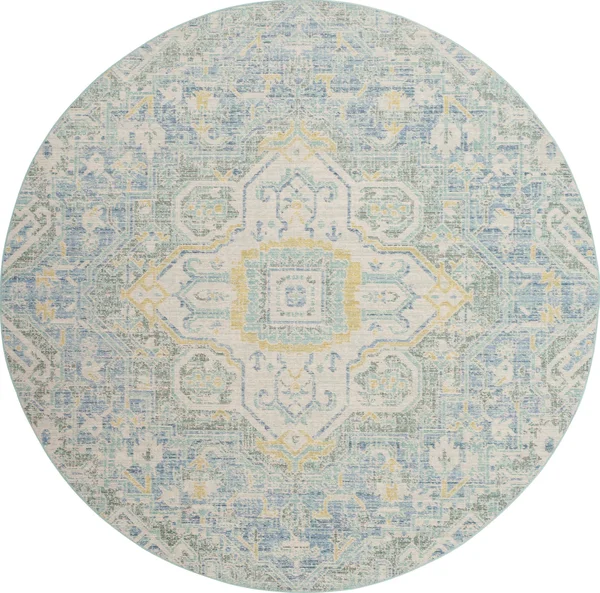 Safavieh WDS329J Windsor Blue, Lime Area Rug - 4& x 6&