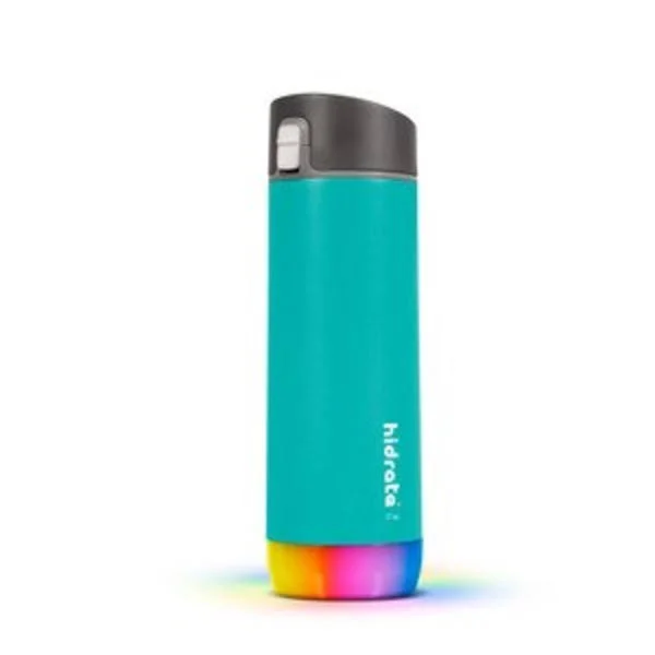HidrateSpark Steel Insulated Stainless Steel Smart Water Bottle & App 17oz, Chug, Sea Glass
