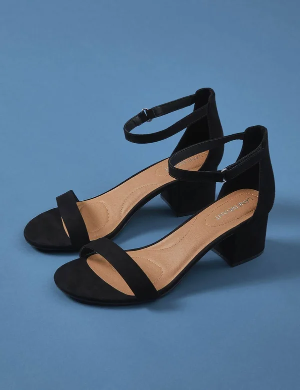 Plus Size Women's Block Heel Sandal, Size: 9W, Black, Lane Bryant