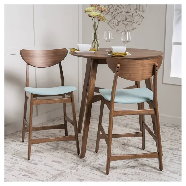 Christopher Knight Home 24x22 Gavin Counter Stool, Walnut/Mint - 2 count