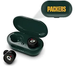 NFL Set of 2 True Wireless Earbuds withCharging Case, Packers