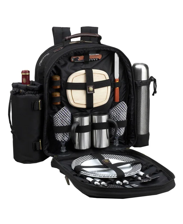Picnic at Ascot London Coffee, Picnic Backpack for Two, 13" x 8" x 4"