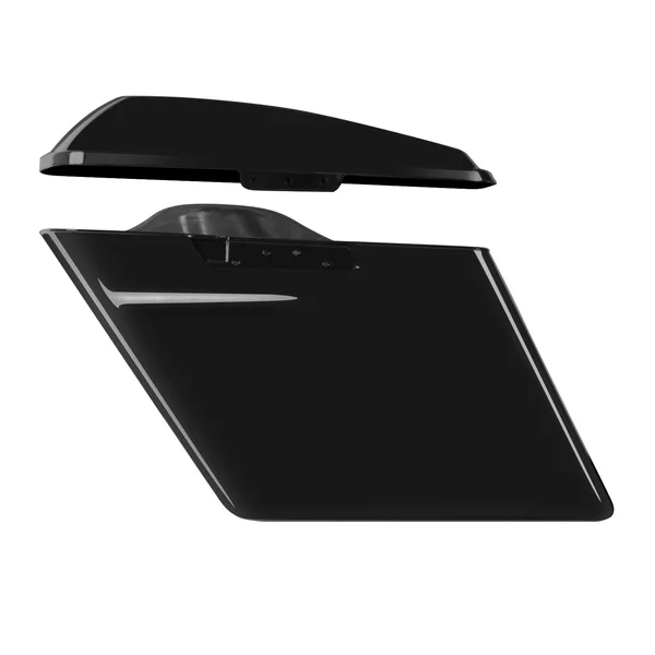 HogWorkz HW151228 Dual Blocked Extended 4x22 Stretched Vivid Black Saddlebags