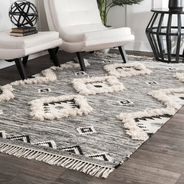 nuLOOM Savannah Tribal Light Gray 2 ft. 8 in. x 10 ft. Runner Rug