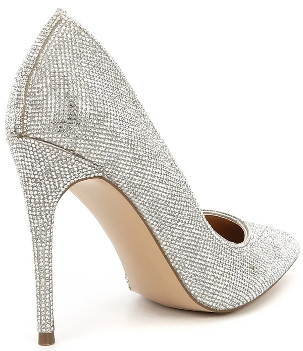 Steve Madden Daisie Crystal Jeweled Pointed Toe Pumps - 5.5M