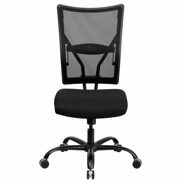 44.75x22 Black Mesh Back Swivel Ergonomic Armless Office Chair