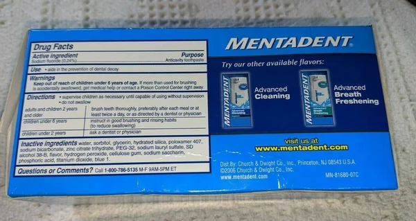 Mentadent Anticavity Fluoride Toothpaste - Advanced Whitening, Refreshing Mint - 3.5 oz