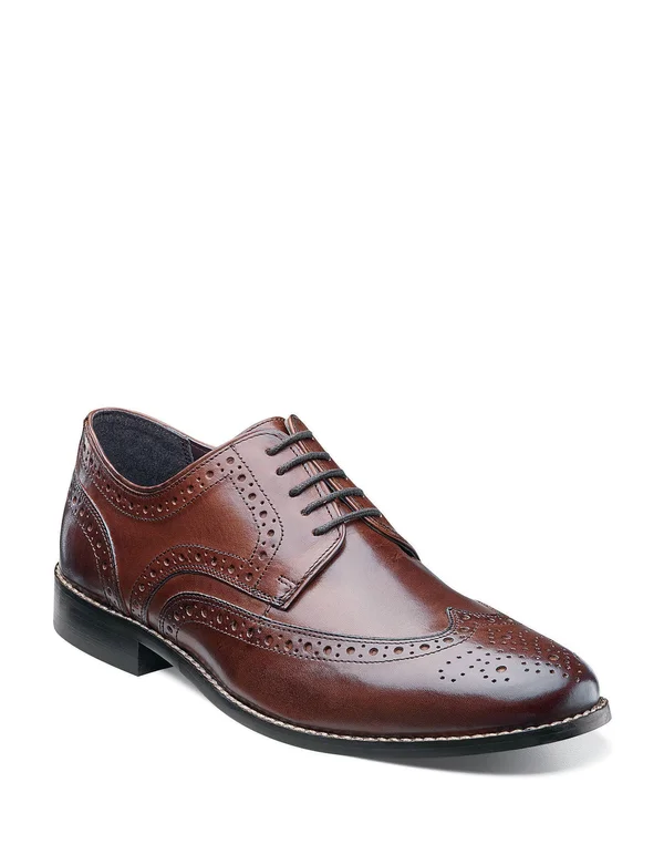 Nunn Bush Men's Nelson Wing Tip Oxford - Size: 10, Brown