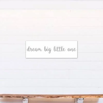Jorge Dream Big Little One Kids Wall D閏or Harriet Bee Format: Wrapped Canvas - Color: Gray, Size: 12x22 H x 36x22 W x 1.25x22 D