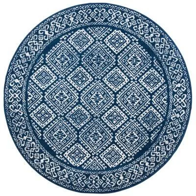 Callista Southwestern Navy/Ivory Area Rug Bungalow Rose Rug Size: Round 10&