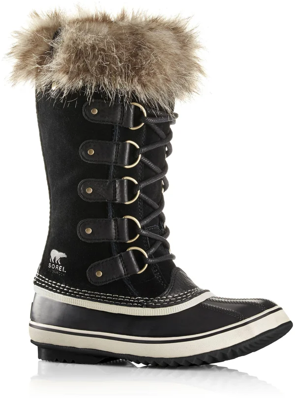 Sorel Women's Joan of Arctic Fur Boots, Black/Stone, 7.5