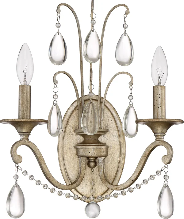 Quoizel REG8702VG Regent 2 Light Wall Sconce Vintage Gold
