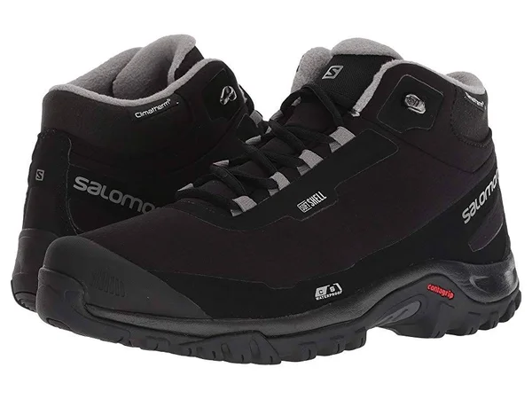 Salomon Men's Shelter CS WP Boots Black - Black, Frost Gray 9.5