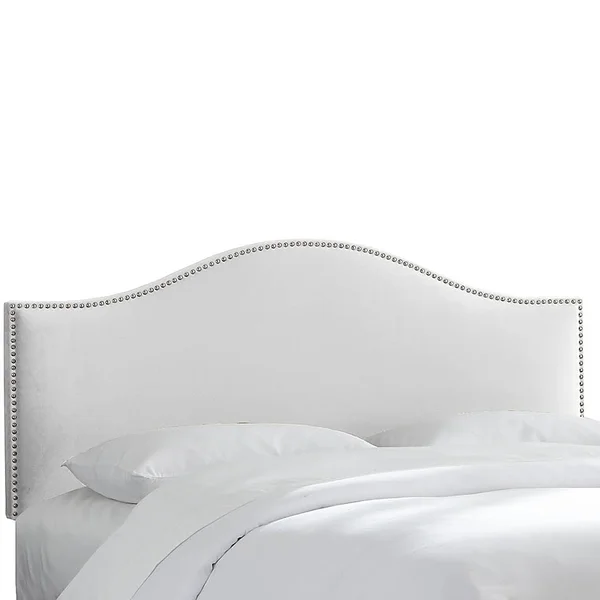 Skyline Furniture Premier Nail Button Headboard, California King, Premier White
