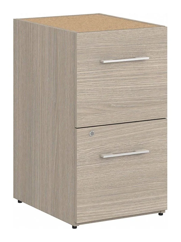 Bush Business Furniture Office 500 16W 2 Drawer File Cabinet - Assembled - Sand Oak