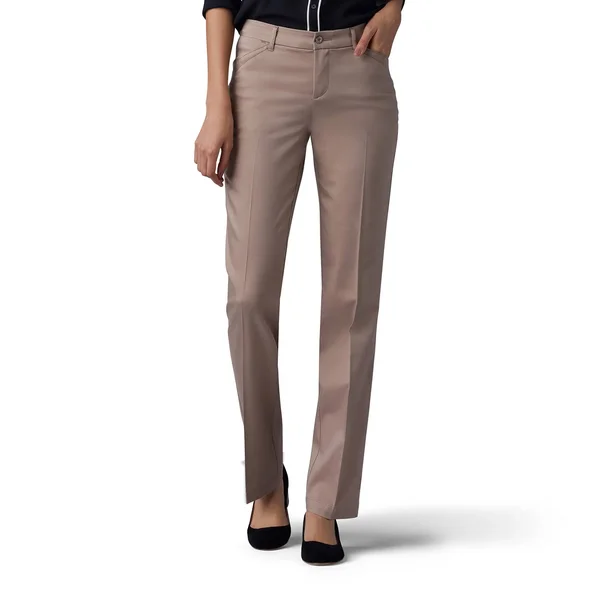 Women's Lee Flex Motion Straight-leg Pants Flax - Size: 14 Short