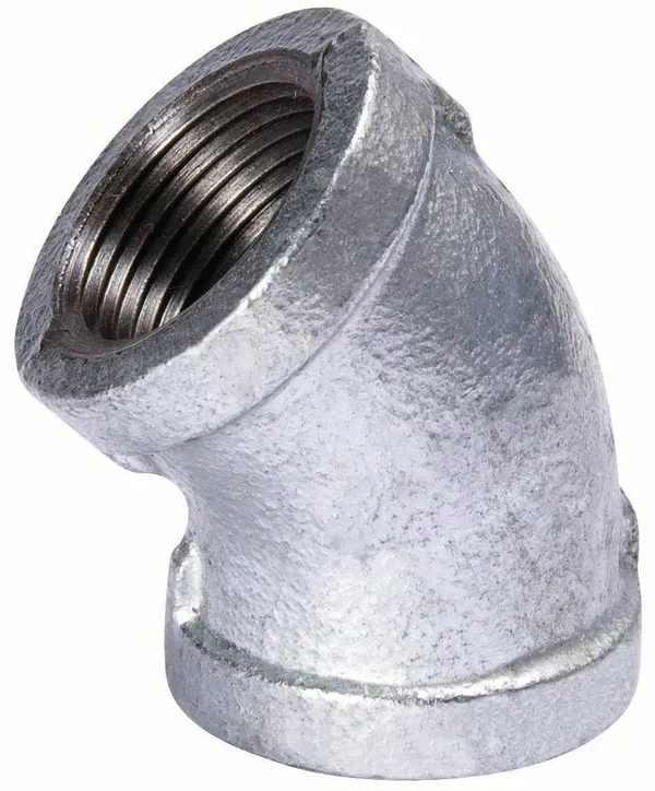 B & K 510-211BC 45 Degree Galvanized Elbow 4x22