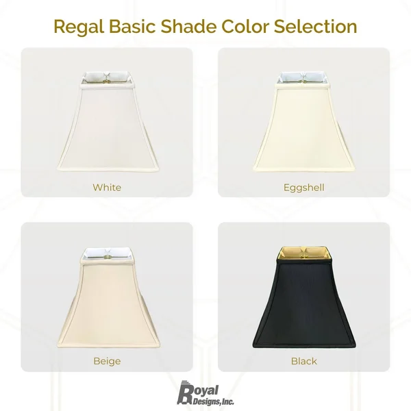 Royal Designs Square Bell Lamp Shade - Black, 7x14x11.5 - Set of 2