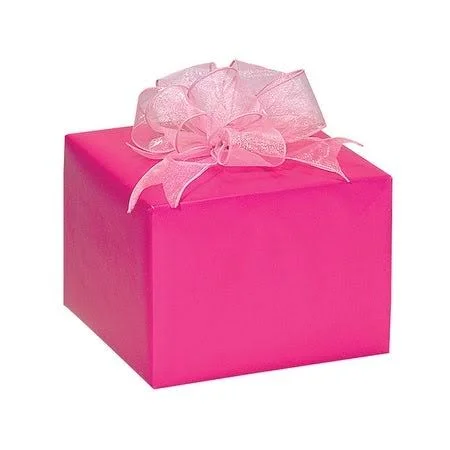 NAS Pack of 1, 24 inch x 85' Hot Pink Solid Gloss Color Gift Wrap Paper Roll for 40-50 Gifts Made in USA