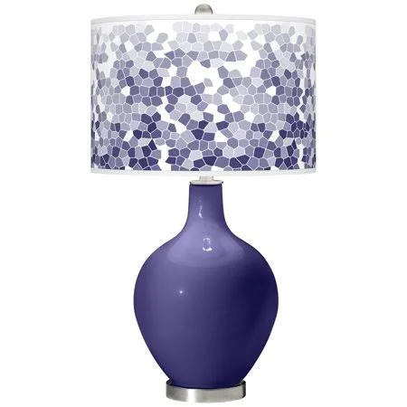 Color + Plus Valiant Violet Mosaic Giclee Ovo Table Lamp