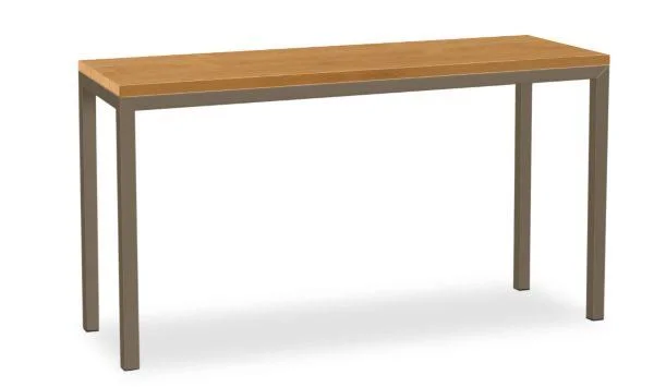 Room & Board, Modern Parsons Console Table w/ Leg 18d 54W 29h 1.5x22 in White, White Oak Top w/ Mineral Base