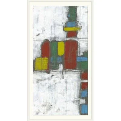 &Building Blocks I& Jennifer Goldberger Painting Print Great Big Canvas Format: White Framed, Size: 56x22 H x 32x22 W x 1x22 D