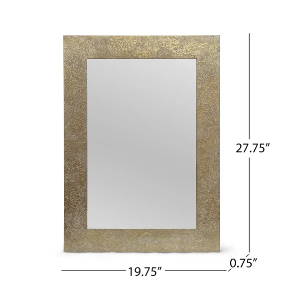 Best Selling Home Decor Charmaine 27.5-in L x 19.5-in W Antique Brass Framed Wall Mirror, 311820