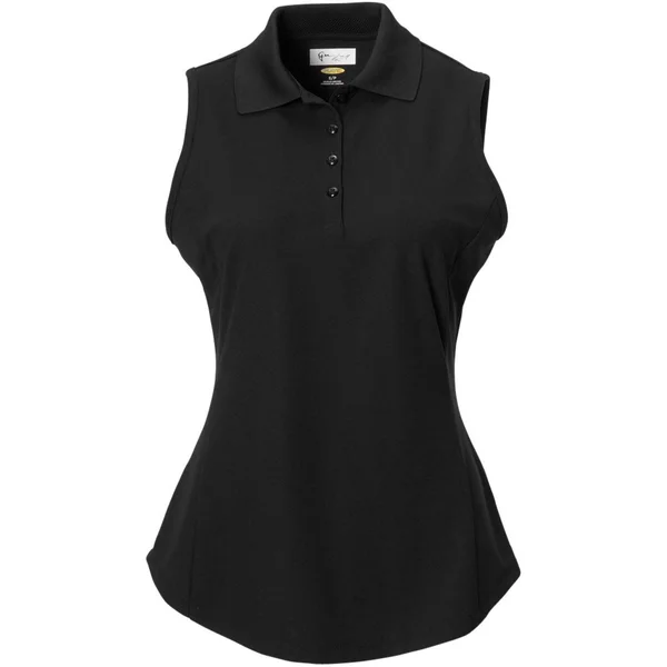 Greg Norman Women's Protek Micro Pique Sleeveless Polo - Black - Small