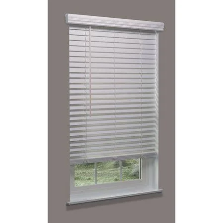Linen Avenue F5Wt2225B64Im Cordless Faux Wood Blind - white, 22-1/4x22w x 6