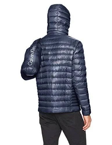 Calvin Klein Men's Packable Down Hooded Puffer Jacket