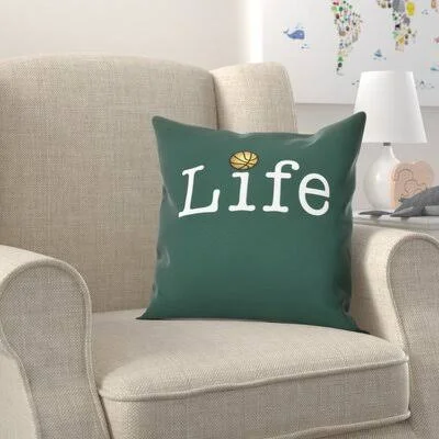 Mablethorpe Word Outdoor Square Pillow Cover & Insert Grovelane Size: 20x22 H x 20x22 W - Color: Green