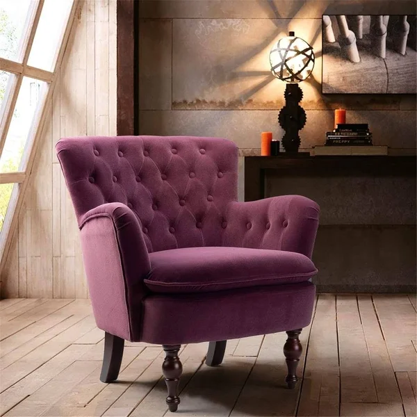 Jayden Creation Isabella Rosewood Tufted Accent Chair