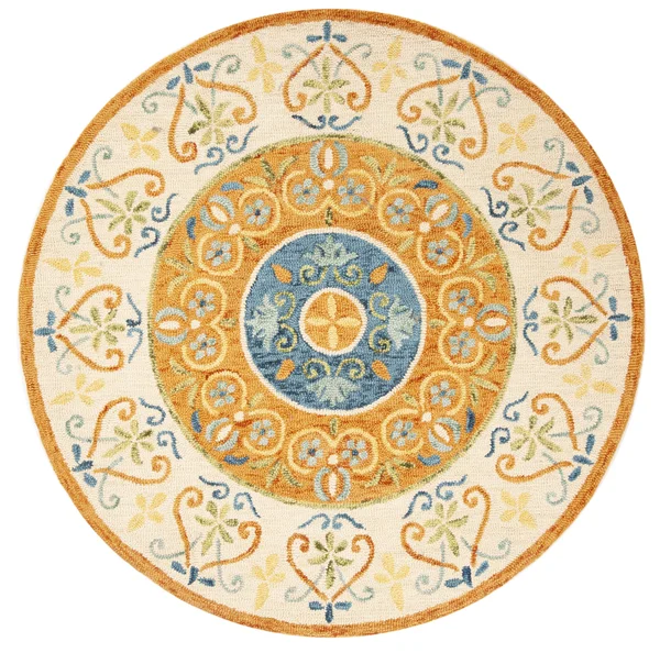 Safavieh Novelty 601 Rust - Ivory 5& x 5& Round Rug