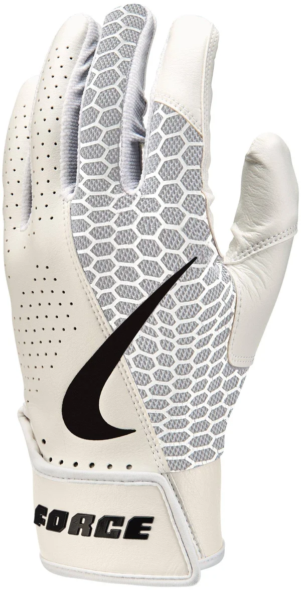 Nike Youth Force Edge Batting Gloves White/Black Large