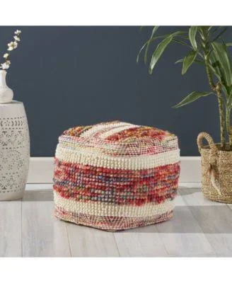 Noble House Cinnnabar Boho Ottoman Pouf - Multi