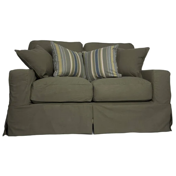 Sunset Trading Americana Slipcover for Box Cushion Track Arm Loveseat, Forest Green