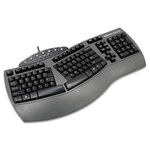 Fellowes Microban Split Design Keyboard, Black