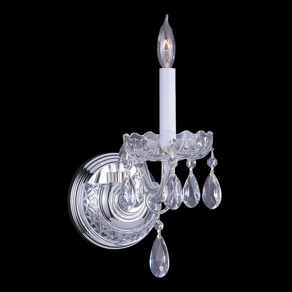 Crystorama 1031-CH-CL-SAQ Traditional Crystal 1 Light Spectra Crystal Chrome Sconce