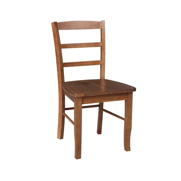 International Concepts 36x22 Round Top Pedestal EXT Table with 12x22 Leaf and 2 RTA Madrid Chairs, Black/Cherry