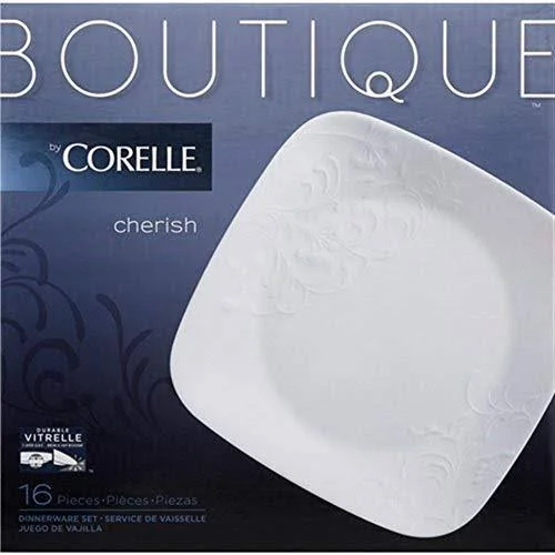 Corelle Boutique Cherish Embossed Square 16-pc Set