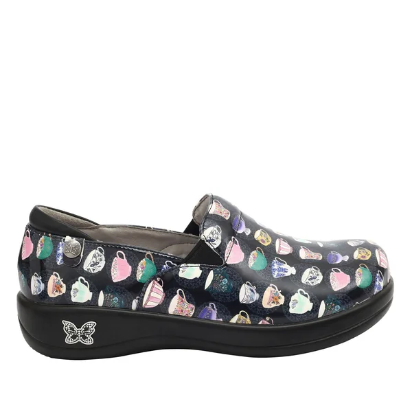 Alegria Keli Teacup Black Print Leather Clogs - 40(9.5/10M)