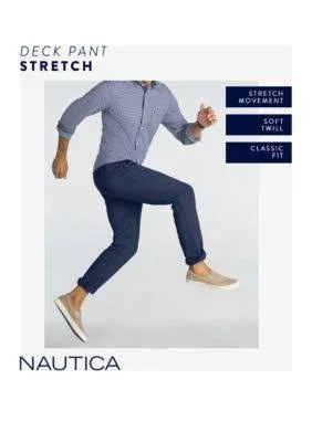 Nautica Men's Classic-Fit Stretch Deck Pants - True Navy