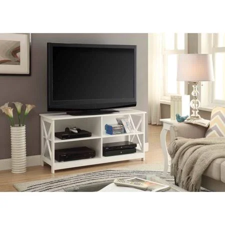 Copper Grove Cranesbill X-Base TV Stand (White), 47.25 x 15.75 x 23.5